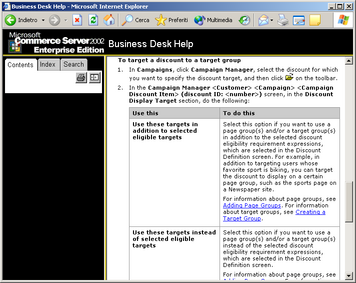 Una delle schermate di Help del Business Desk